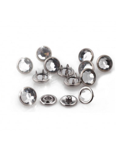 Springi metalowe, ozdobne 10,5 mm srebrne z cyrkonią.