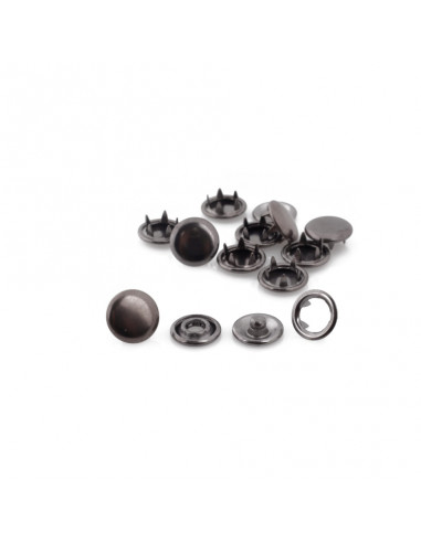 Springi metalowe 9,5 mm srebrne, pełny w kolorze grafitowym - nierdzewne.