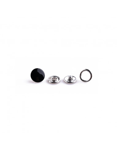 Springi metalowe 9,5 mm srebrne, pełny w kolorze czarnego błysku.