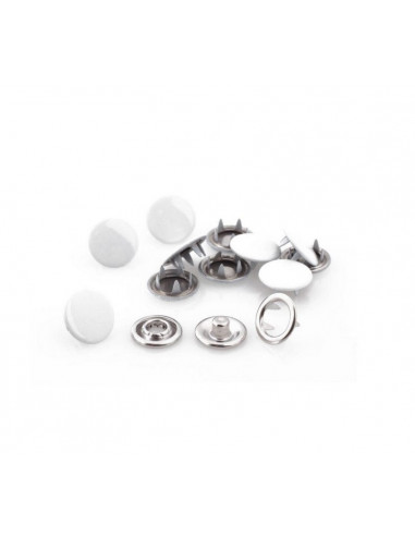 Springi metalowe 9,5 mm srebrne, pełne w kolorze białego błysku.