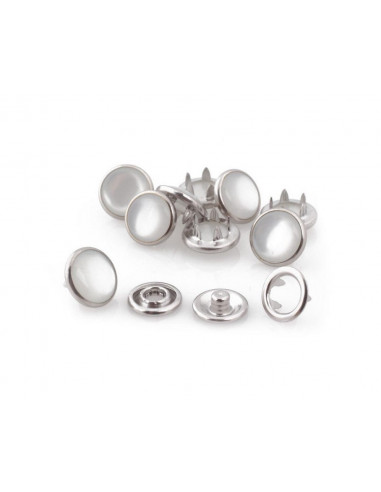 Springi metalowe, ozdobne 9,5 mm srebrne - perełka w kolorze srebrnym.